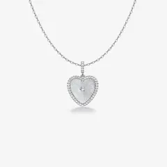 GENERICO - Collar Hefang Corazón Estrellado Circonitas Plata 925 Mujer Joyería