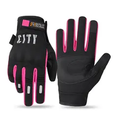 GENERICO - Guantes de moto invierno térmicos Touch Rosado