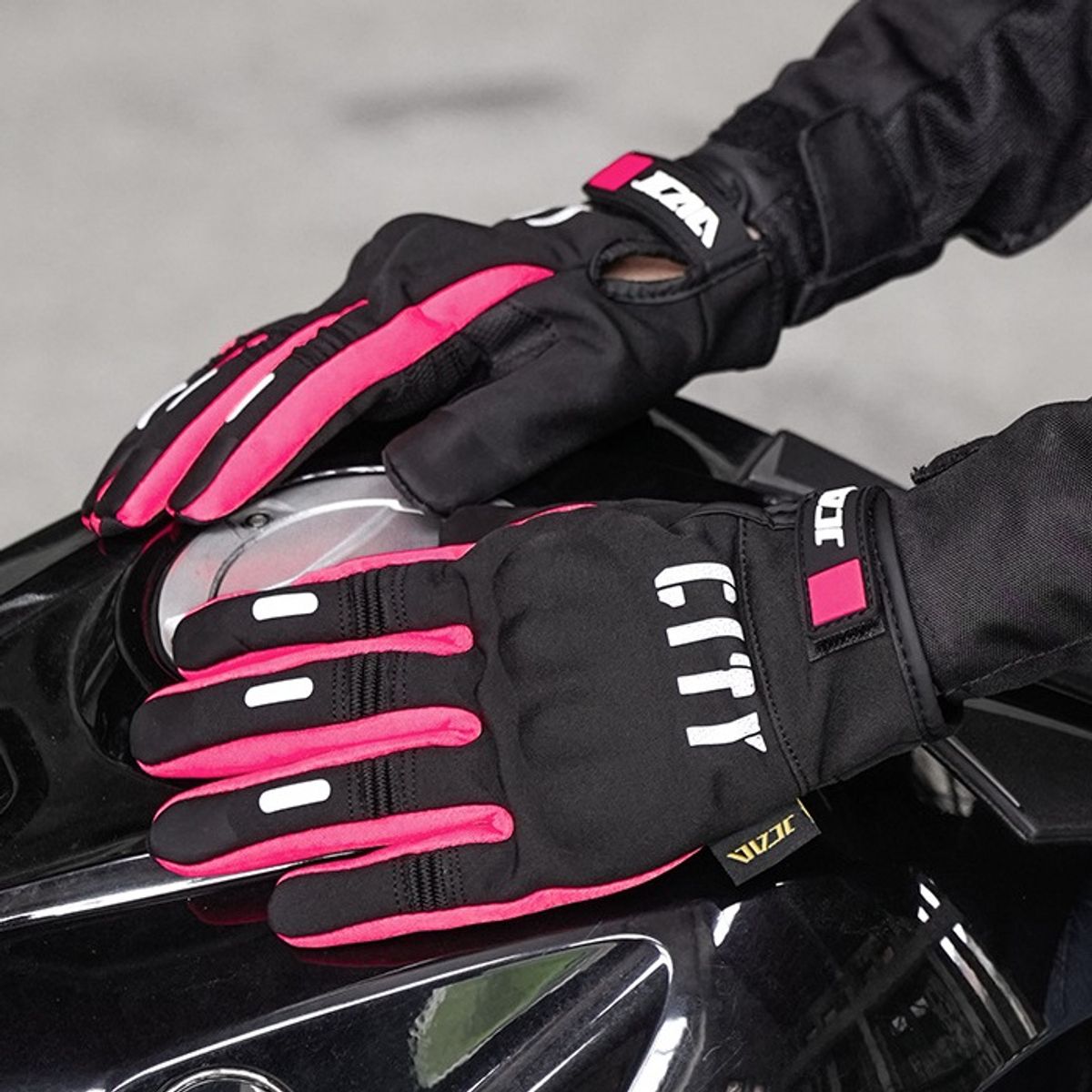 GENERICO - Guantes de moto invierno térmicos Touch Rosado