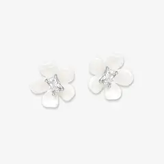 GENERICO - Aretes Hefang De Fresia Circonitas Plata 925 Mujer Joyería Elegante
