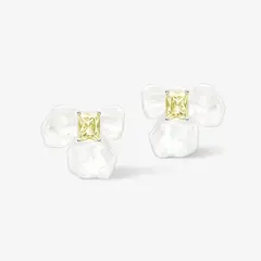 GENERICO - Aretes Hefang De Flor De Iris Circonitas Plata 925 Mujer Joyería Moda