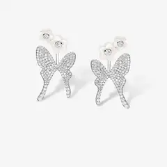 GENERICO - Aretes Hefang De Mariposa Cola De Golondrina Para Jardín Circonitas