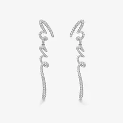 GENERICO - Aretes Hefang Colgantes Love Drop Circonitas Plata 925 Mujer Joyería