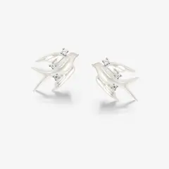 GENERICO - Aretes Hefang De Golondrina Circonitas Plata 925 Mujer Joyería Regalo