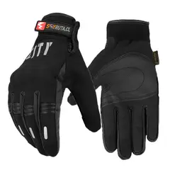 GENERICO - Guantes de moto invierno térmicos Touch Negro