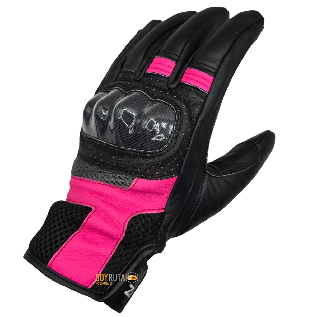 GENERICO - Guantes de Moto SR3 rosado cuero touch