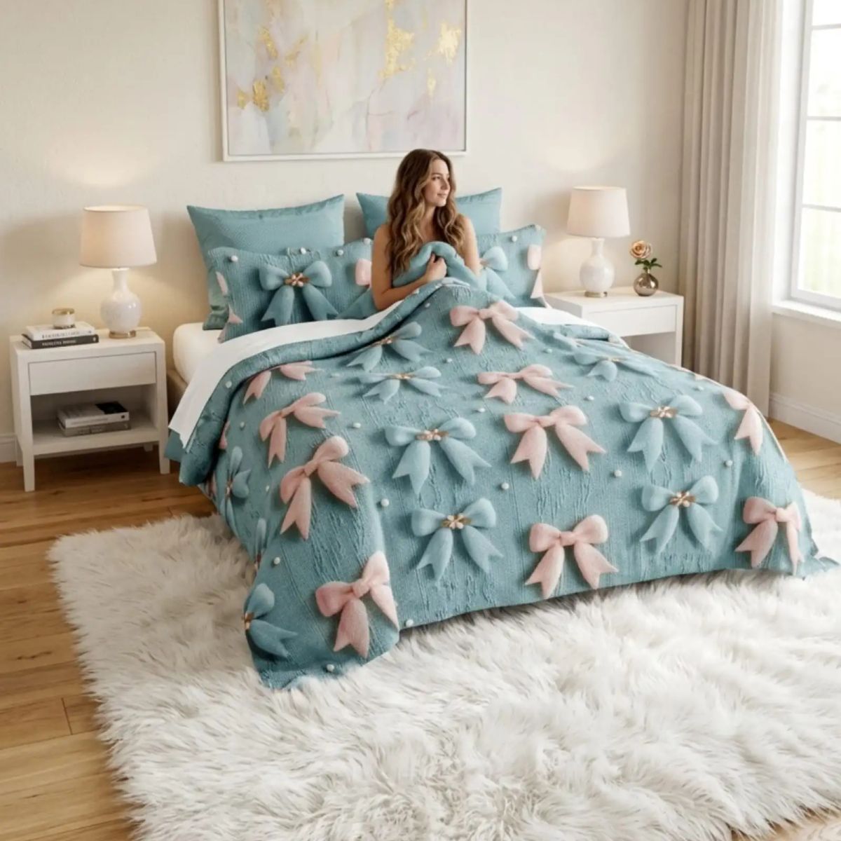 GENERICO - Quilt Cubrecamas Ligero Verano Efecto 5D Con Fundas 2 Plazas