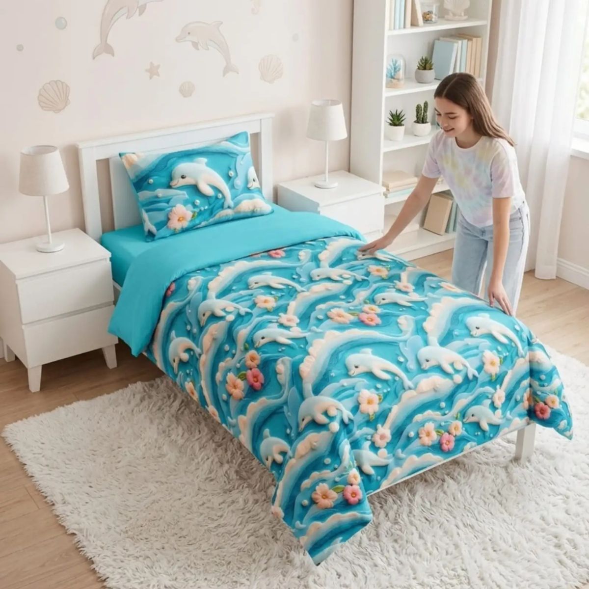 GENERICO - Quilt Cubrecamas Ligero Verano Efecto 5D Con Fundas Plaza y Media