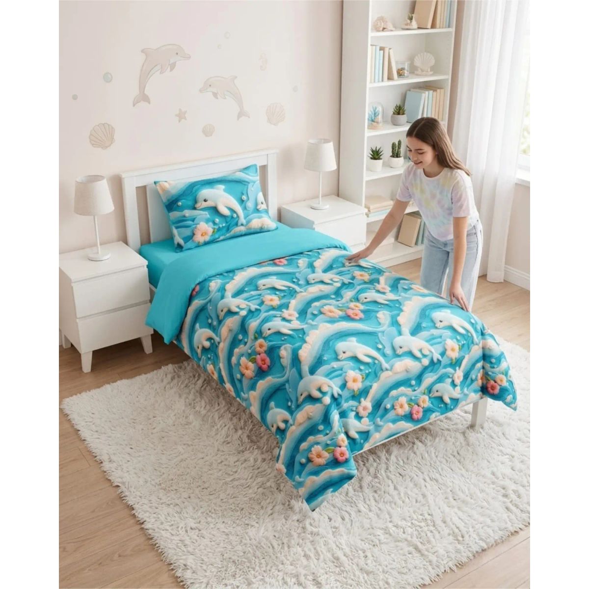 GENERICO - Quilt Cubrecamas Ligero Verano Efecto 5D Con Fundas Plaza y Media