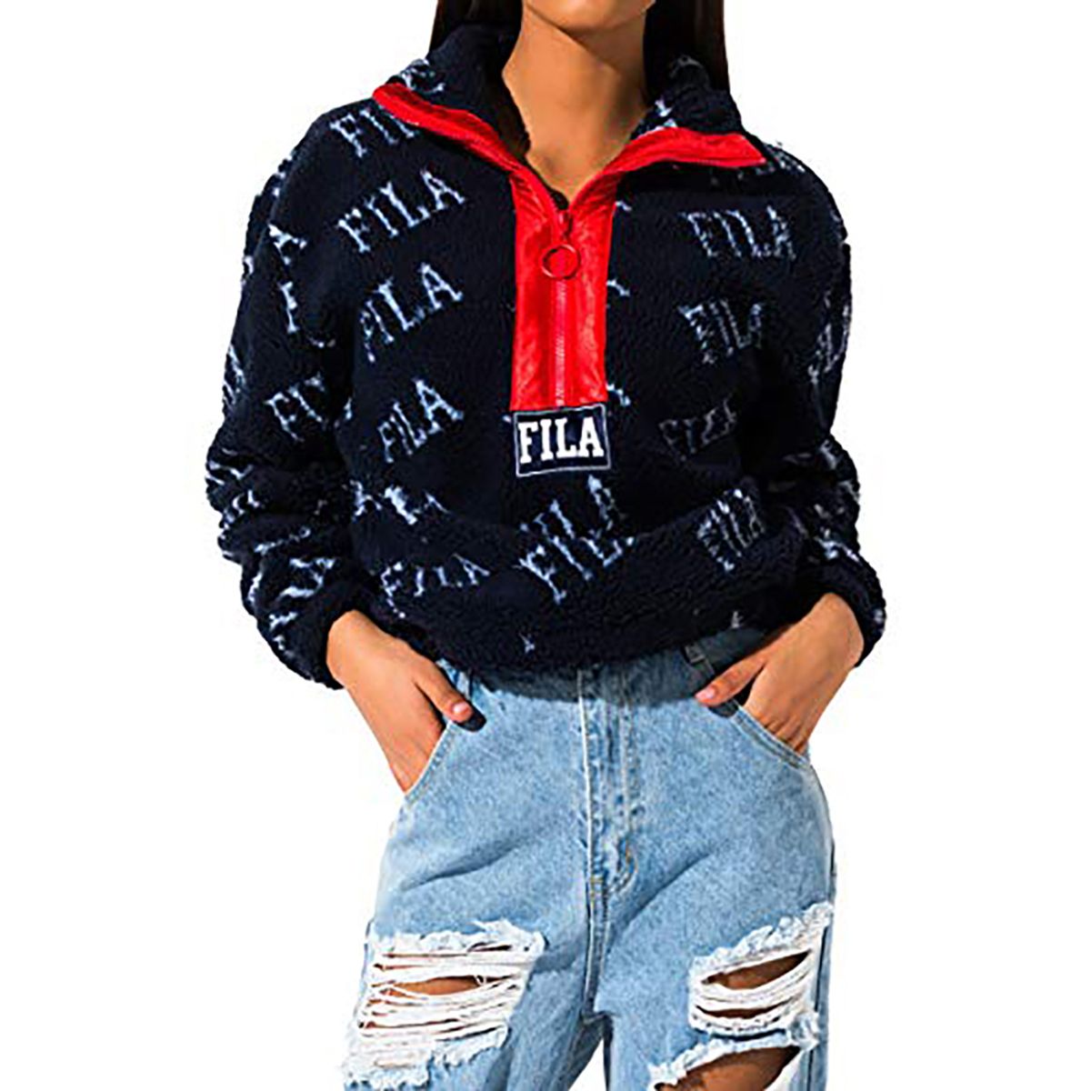 FILA - Buzo Jayla Sherpa Half-Zip