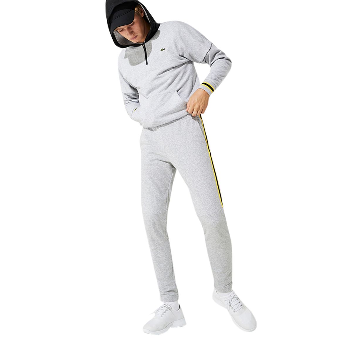 LACOSTE - Pantalones Jogger Side Stripe Fleece