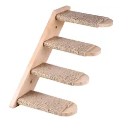 SHOP EHOME BAG - ESCALERA DE PARED PARA GATOS 4 PELDAÑOS GEIGE 50X19,5 Cm