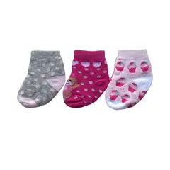 PUMUCKI - Set de 3 Pares de Calcetines Antideslizantes para Bebé Niña Rosa