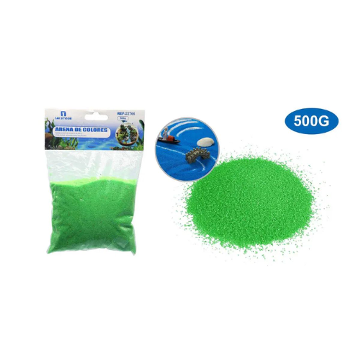 GENERICO - Arena De Color Verde Decoración 500g