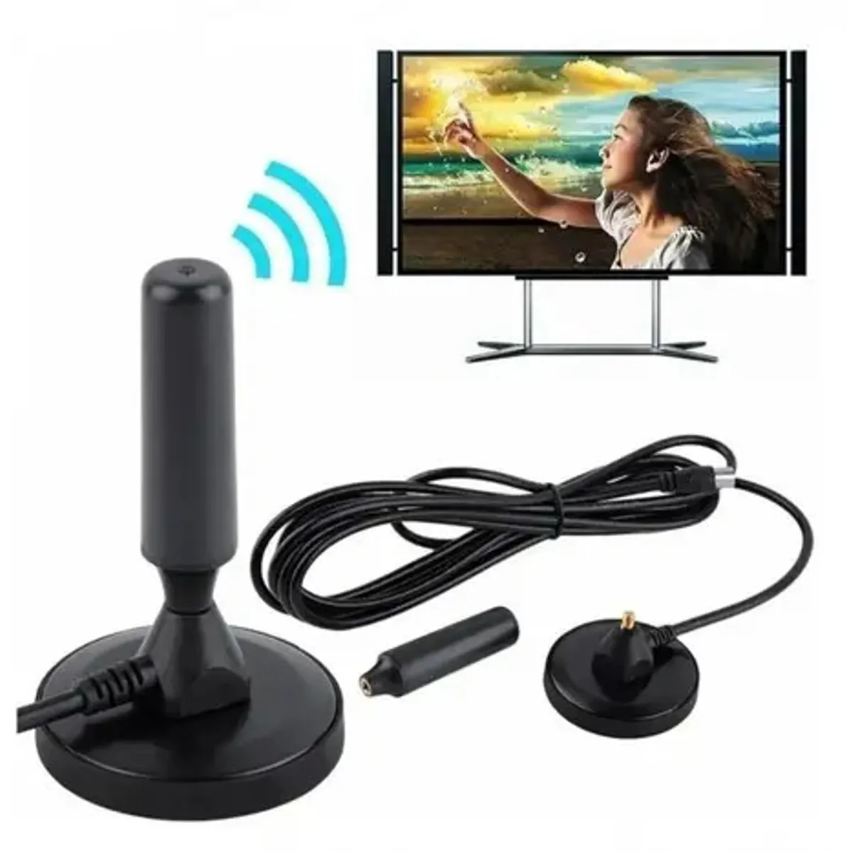 IRM - Antena de tv digital hd con iman potente recepcion señal abierta canales interior exterior hogar