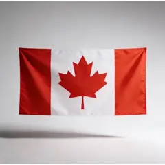 DORAL - Bandera De Canadá 90x60 Cm Estampada Argollas Metálicas.