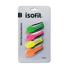 ISOFIT - Set 4 Mini Destacadores Flúor
