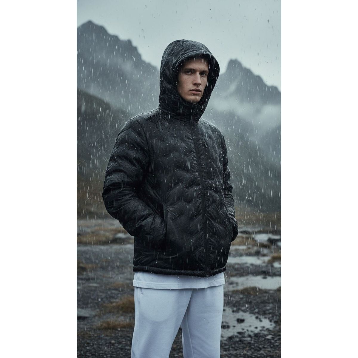 BLUE MOUNTAIN - Parka Insulada Hombre Impermeable Premium