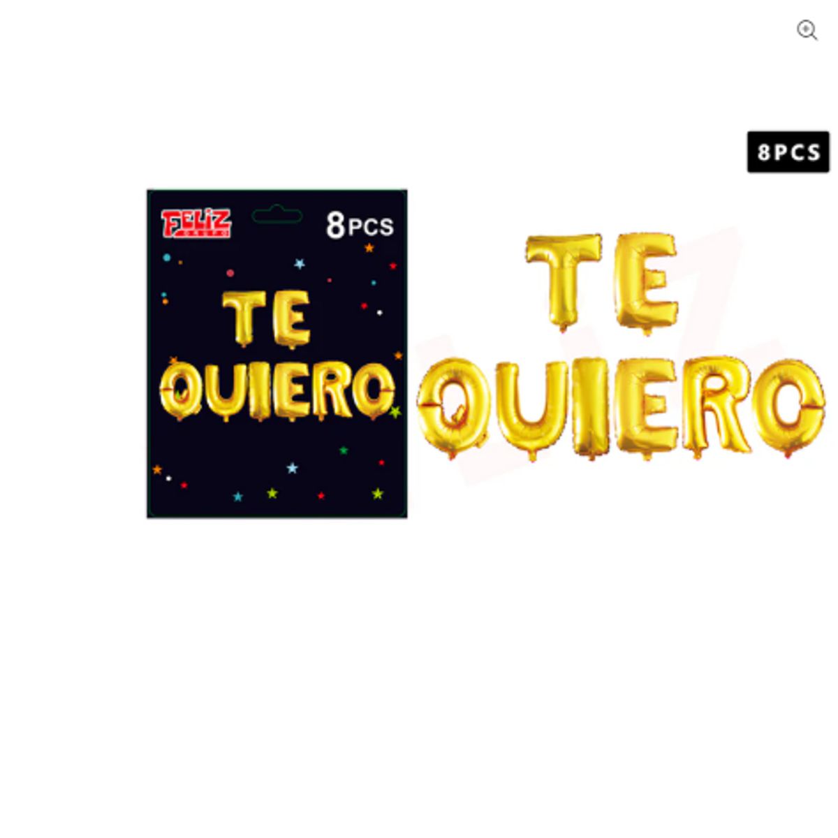 GENERICO - Globos Frase Te Quiero Dorado 8 Unidades