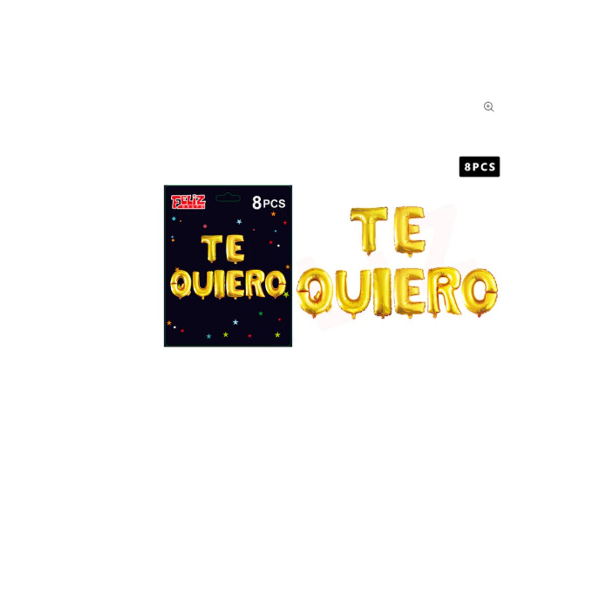 GENERICO - Globos Frase Te Quiero Dorado 8 Unidades