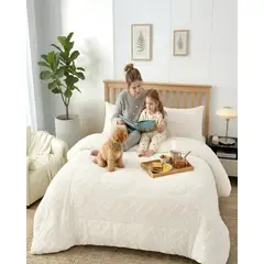 GENERICO - Cubrecama 2 Plazas Con Relieve Cobertor Elegante Suave