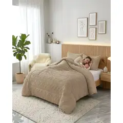 GENERICO - Cubrecama 2 Plazas Con Relieve Cobertor Elegante Suave