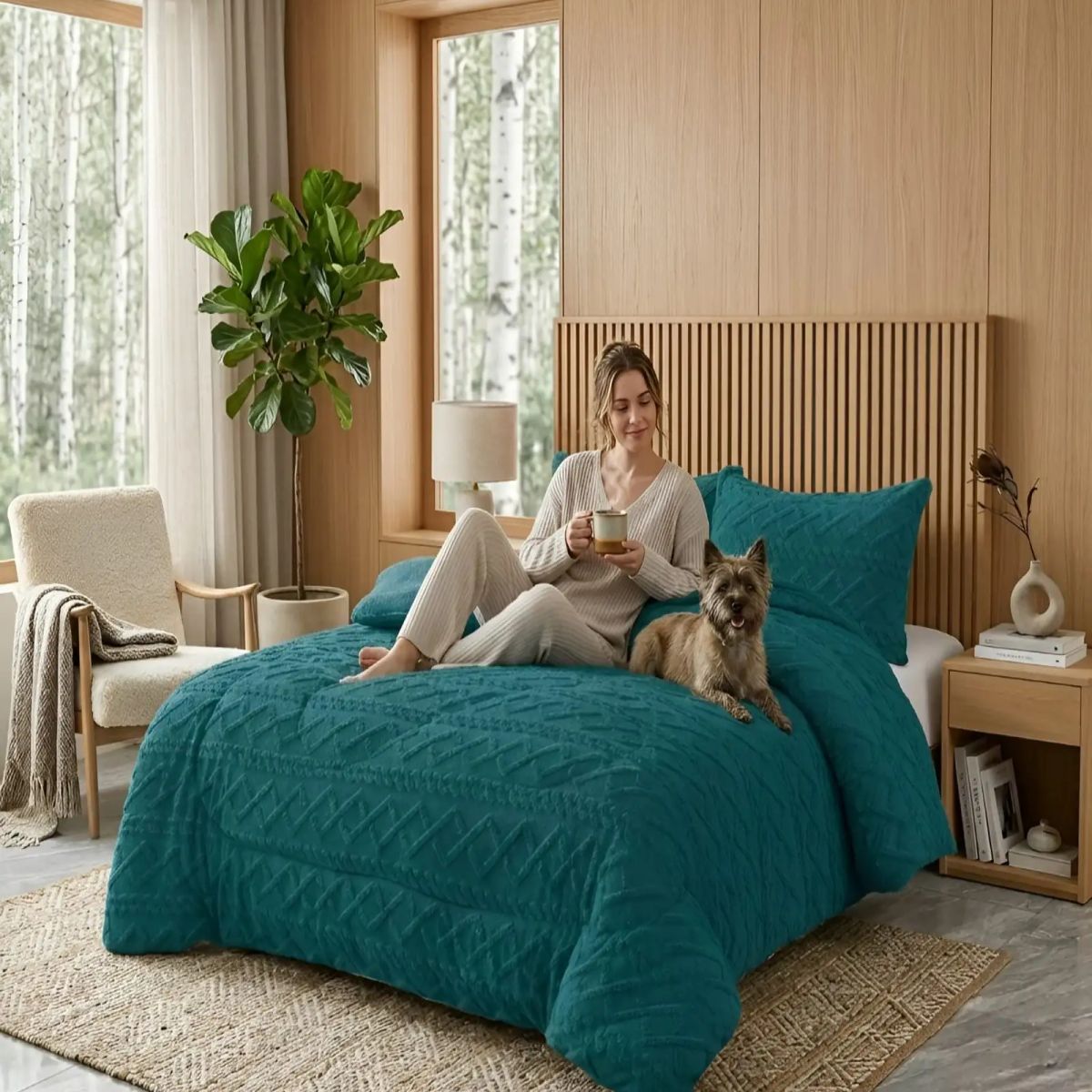 GENERICO - Cubrecama 2 Plazas Con Relieve Cobertor Elegante Suave