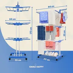 MOVI - Tendedero de Ropa Vertical con Ganchos Plegable, gran capacidad y máxima comodidad