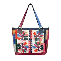 GENERICO - Cartera De Hombro Mujer Cuero Patchwork + Monedero Y Correa