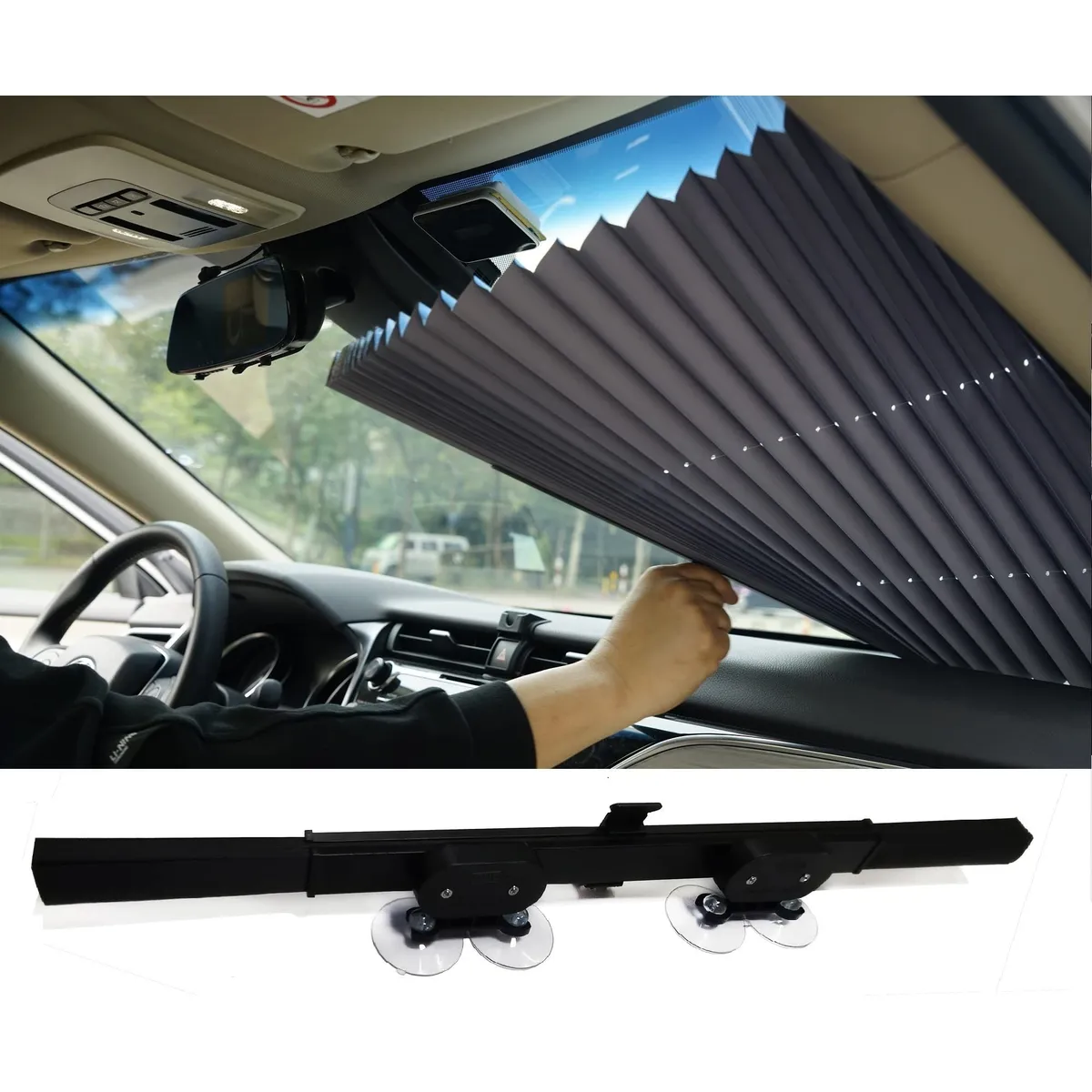 MOVI - PARASOL RETRÁCTIL PARA AUTOS Y CAMIONETAS XL
