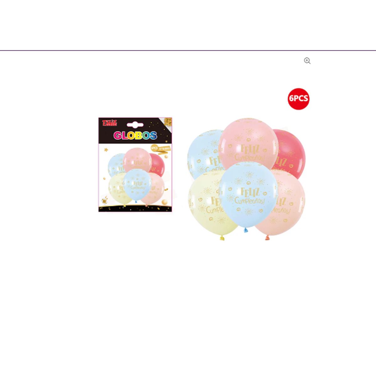 GENERICO - Globos Color Pastel con Feliz Cumpleaños 30cm 6 Unidades