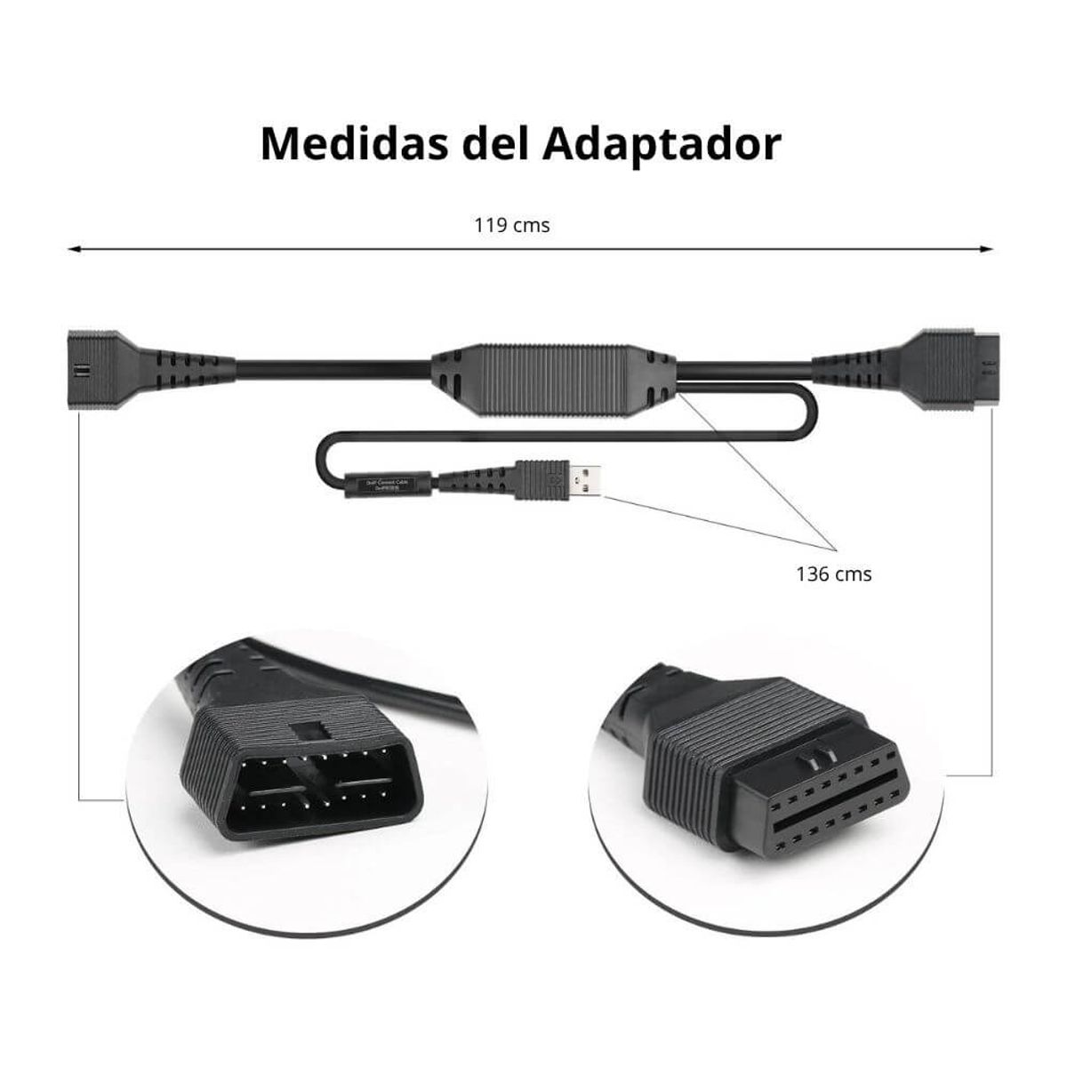 LAUNCH - Cable Adaptador DOIP 16 Pines para Escáneres Launch