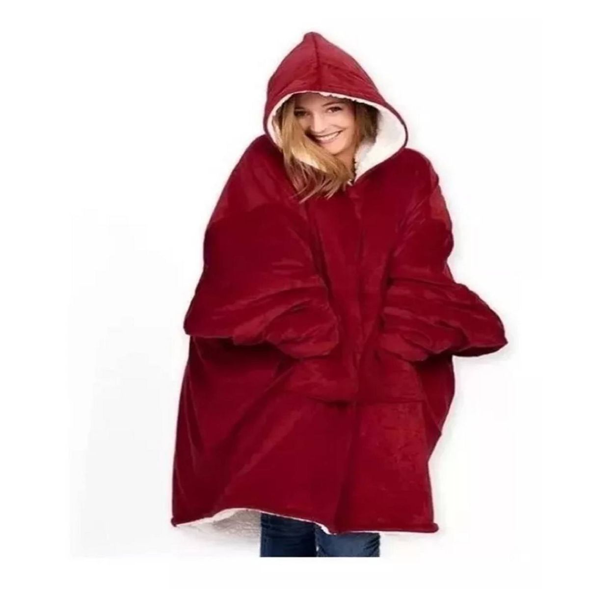 MOVI - POLERON SHERPA CON CAPUCHA TIPO HUGGLE