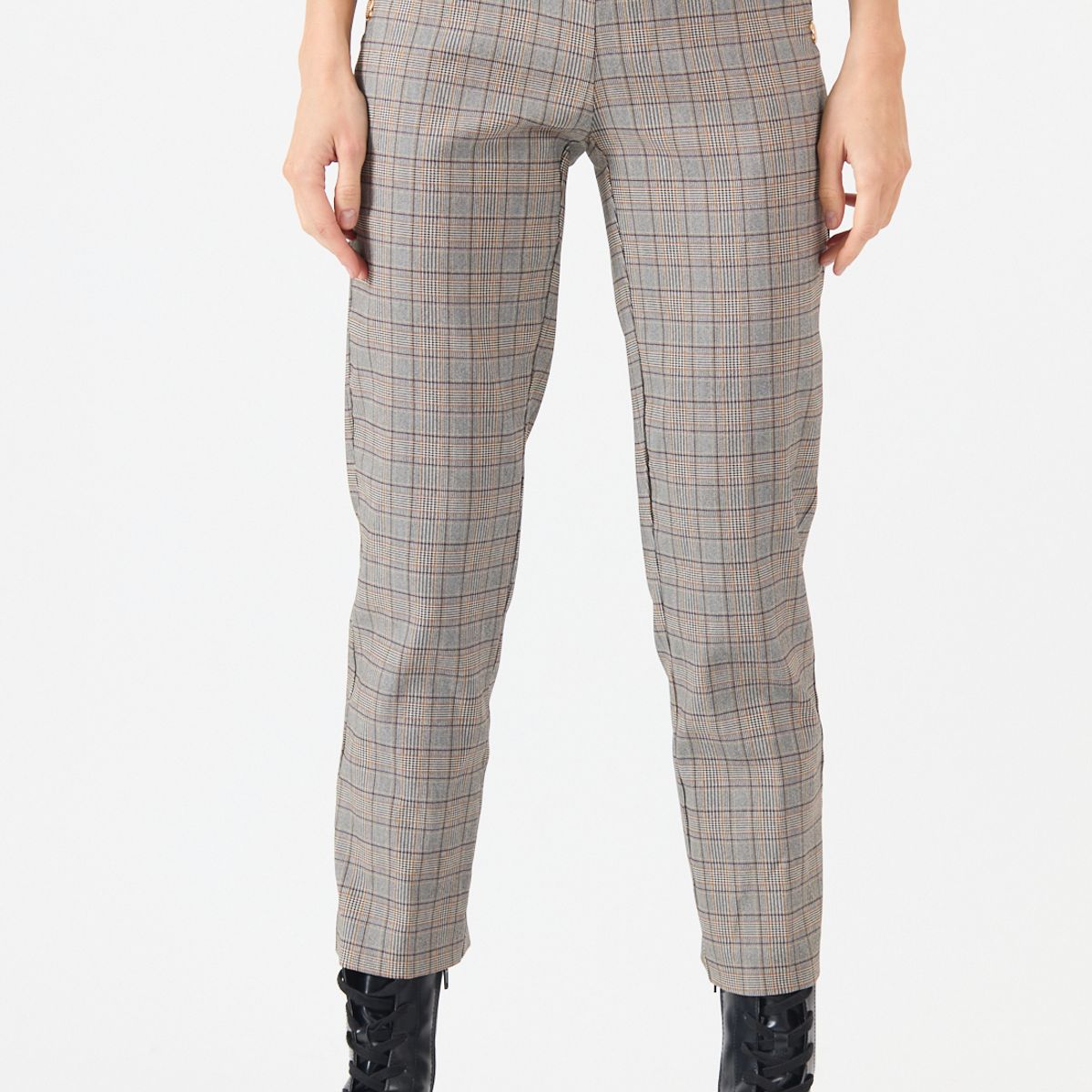 PRIVILEGE - Pantalon Cuadrille Negro Cod 2014816