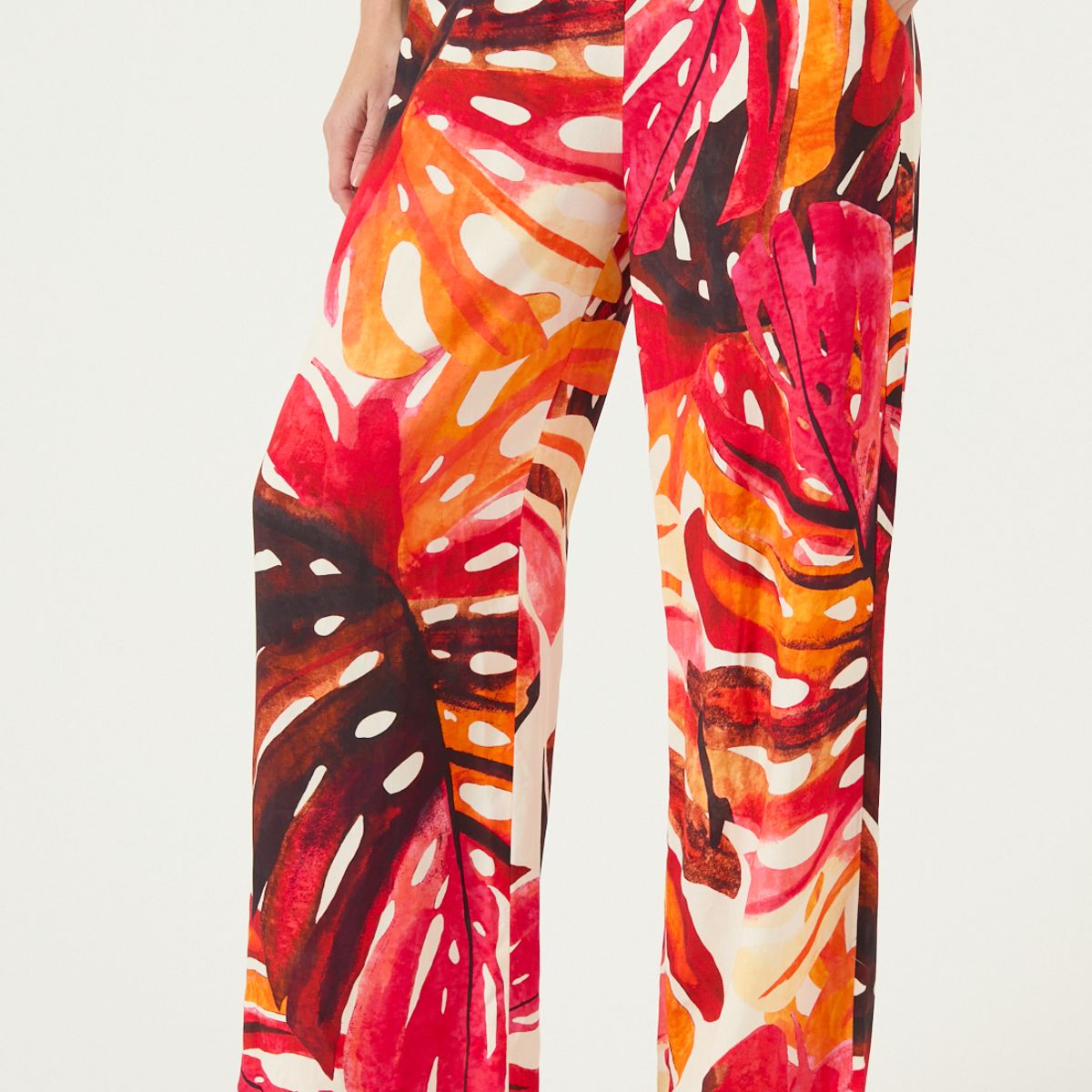 PRIVILEGE - Pantalon Straight Estampado Fucsia Cod 2013395