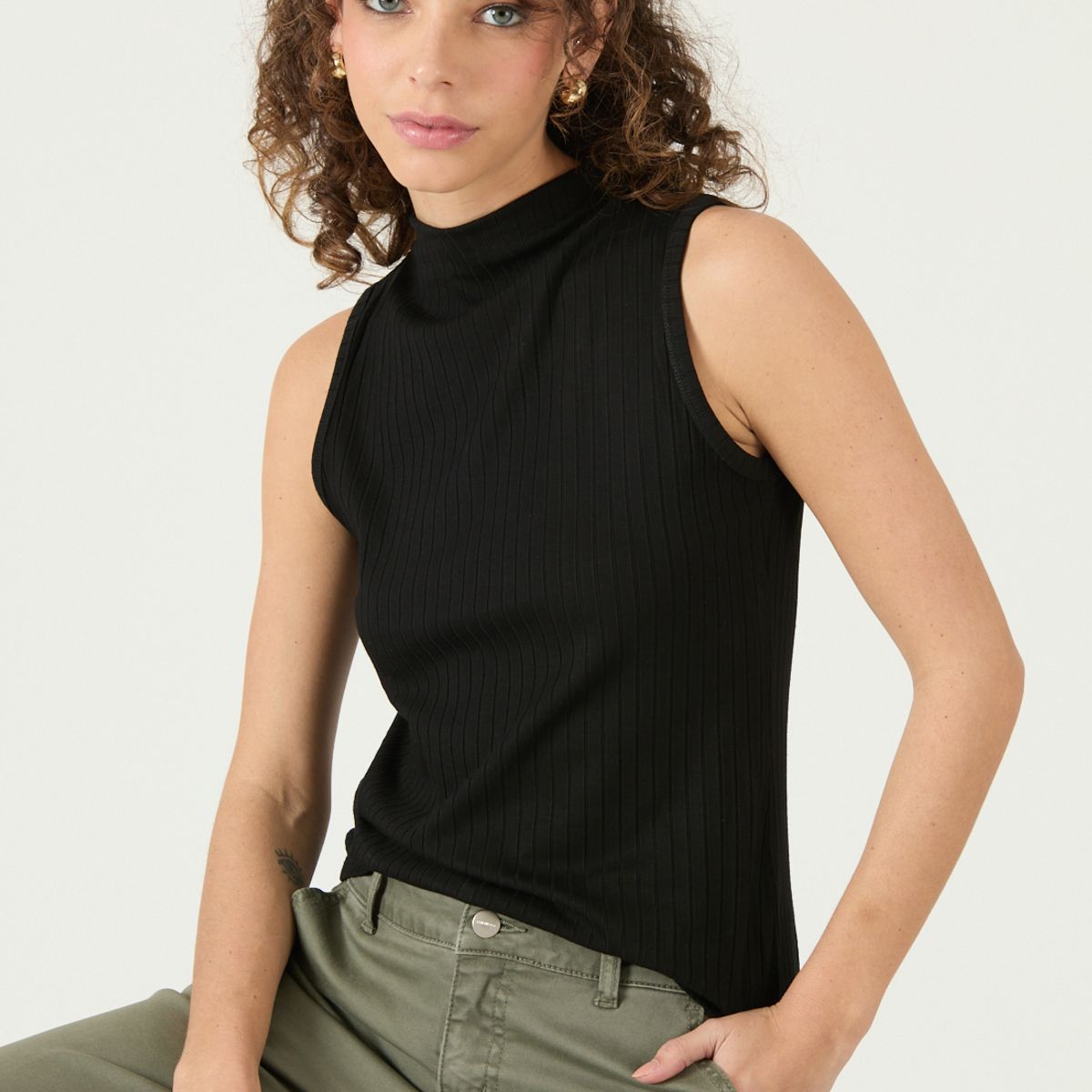PRIVILEGE - Polera Negra Cod 2756725