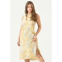 PRIVILEGE - Vestido De Lino Estampado Maiz Cod 4005765