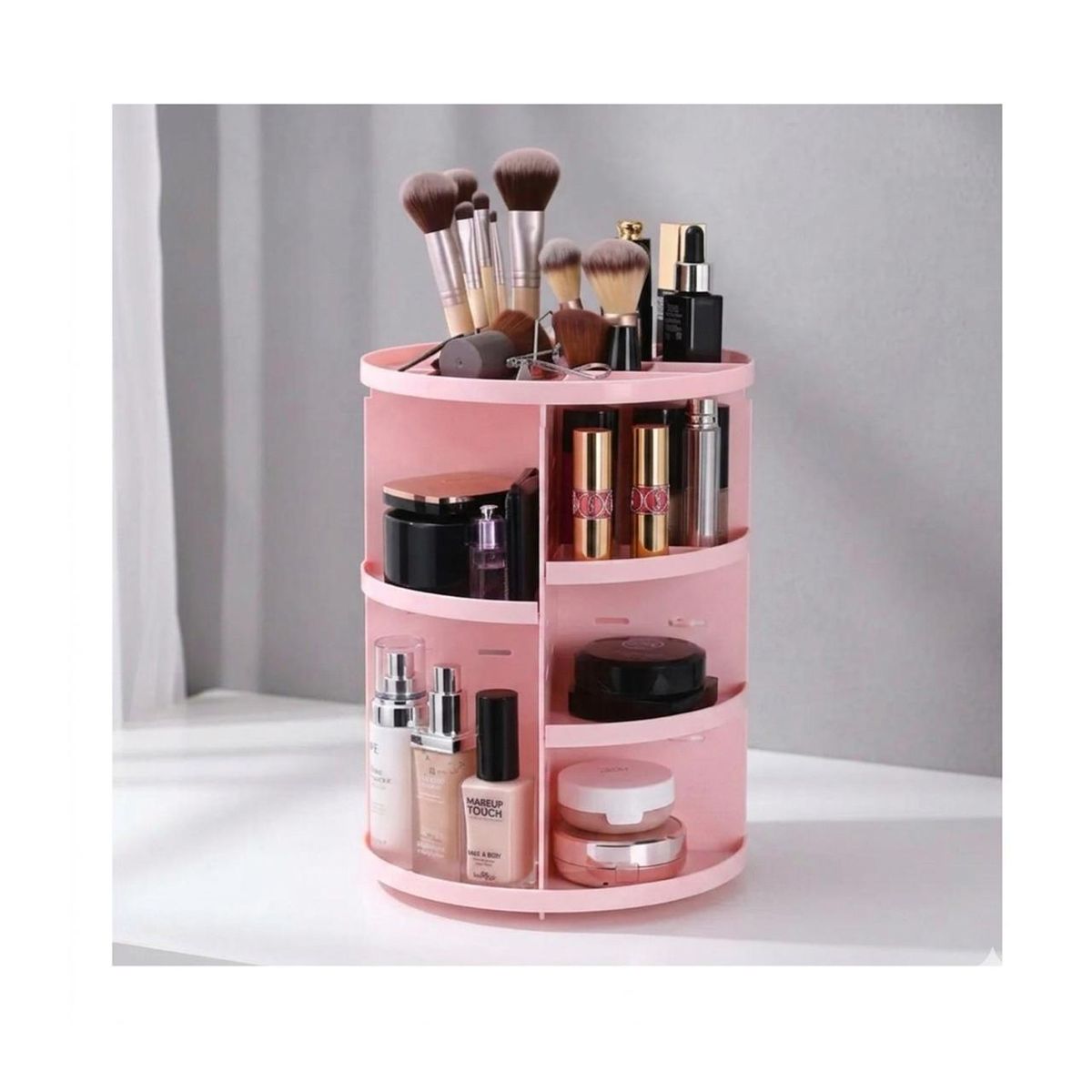 GENERICO - Organizador de cosmeticos Con rotacion 360 Color Rosado