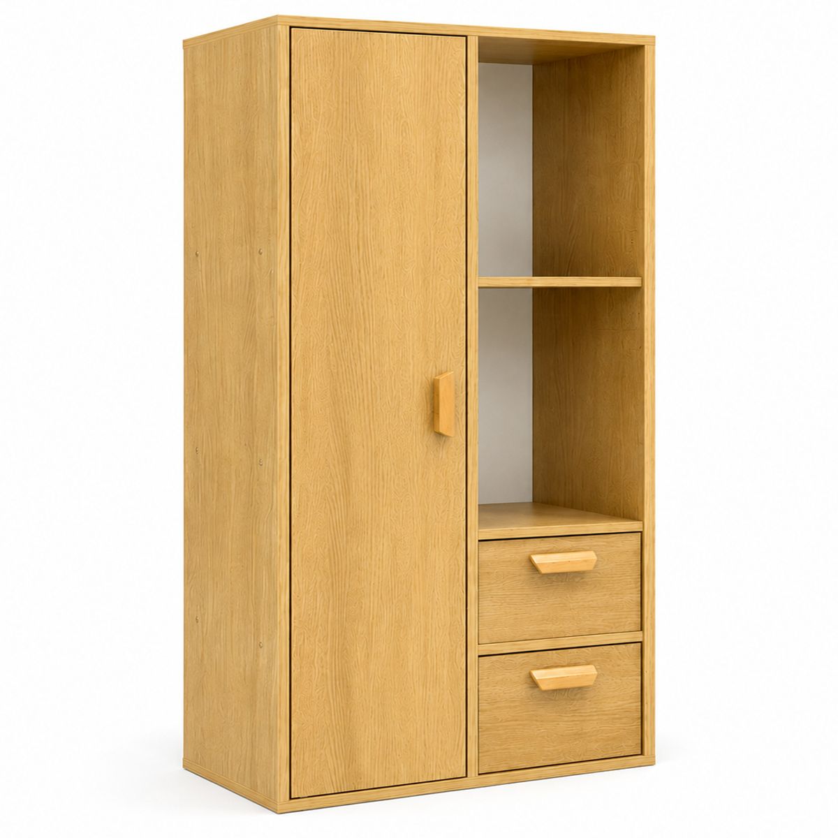 GENERICO - Mueble Organizador Con Puerta y 2 Cajones Estilo Nórdico 50x24x105cm Madera Diseño Funcional Almacenamiento