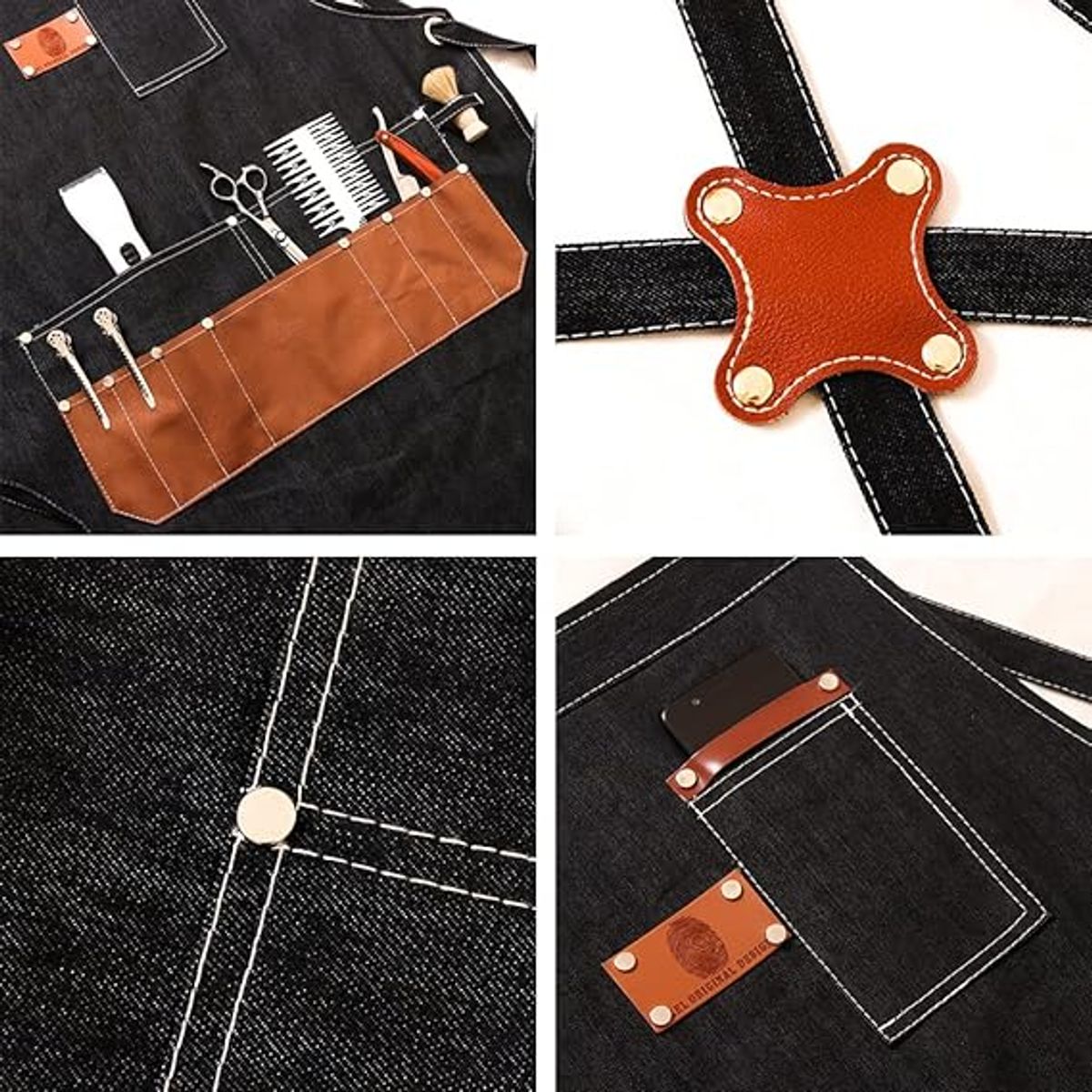 TSKY CHILE SHOPPING - Delantales de Lona, Trabajo Delantales para Hombres y Mujeres, delantal profesional de barbero