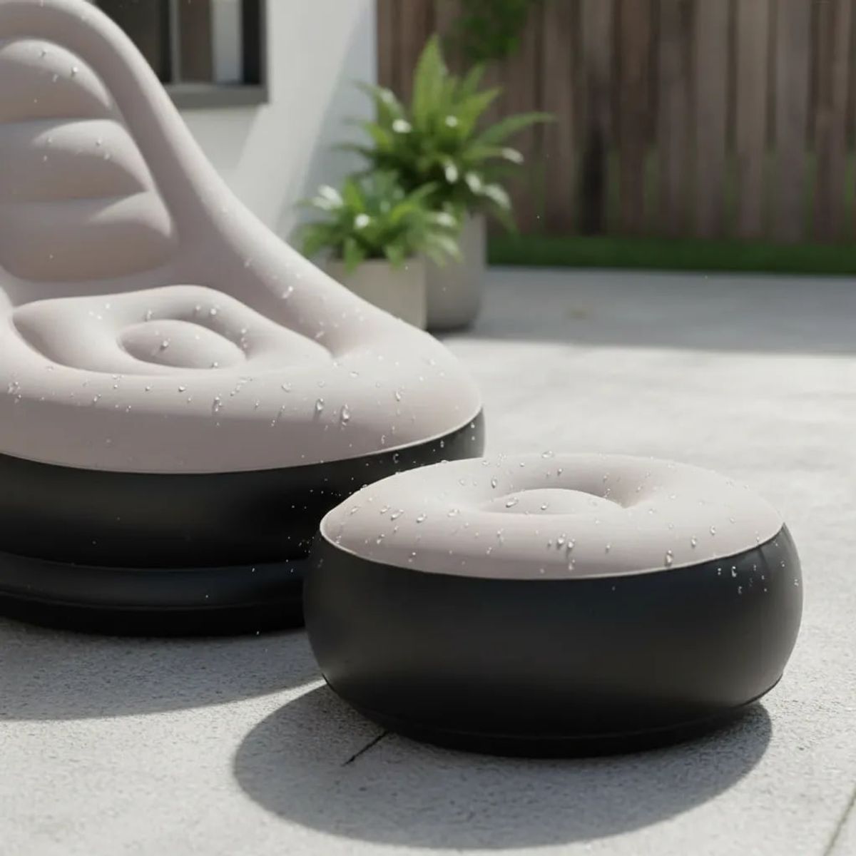 GENERICO - Sillón Inflable Con Puff Para Los Pies Ergonómico