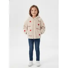 KIBOU - Chaqueta Chiporro Niña Con Gorro Polerón Peludo Invierno