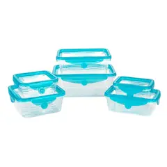 GENERICO - Tapers Herméticos 6 Unidades Plástico Silicona para Microondas y Freezer