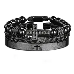 GENERICO - Pulsera Padre Nuestro + Cruz Strass Cornelio