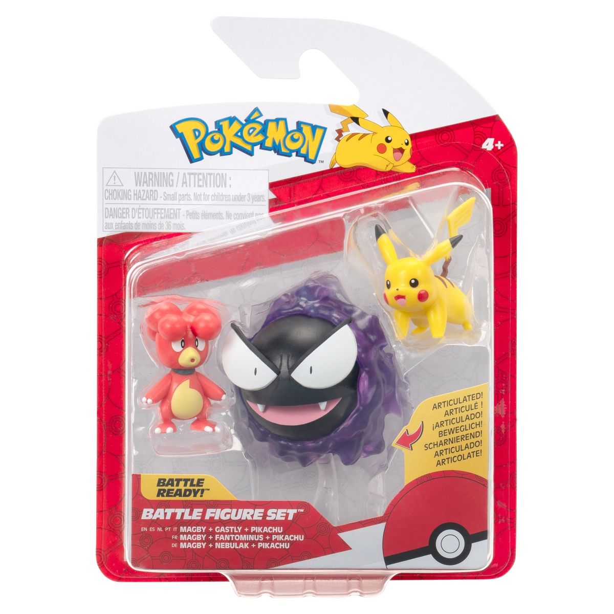 POKEMON - POKEMON PACK 3 FIGURAS - MAGBY+GASTLY+PIKACHU
