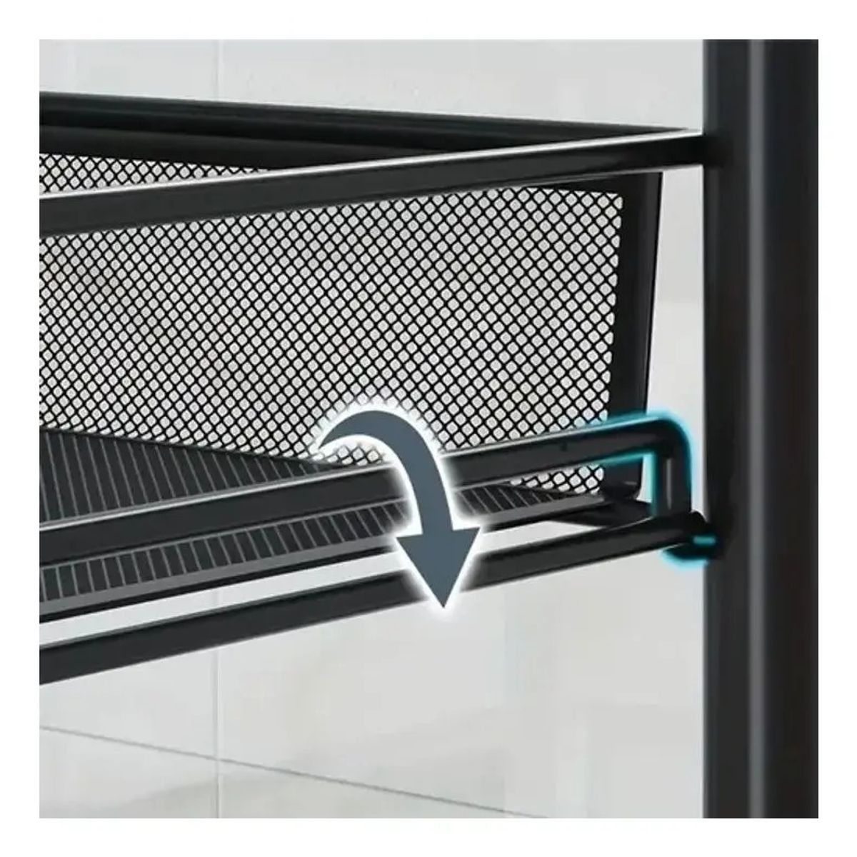 GENERICO - Carrito Organizador Con Rueda Multiuso 4 Niveles Color Negro