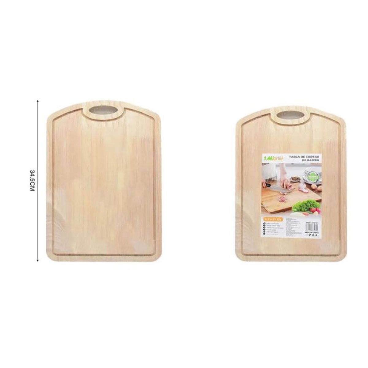 GENERICO - Tabla De Cortar De Madera Premium 23.5x34.5 cm  Superficie Firme