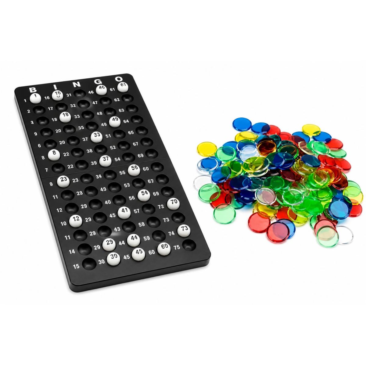 GENERICO - Bingo Profesional Completo con Tómbola Metálica, Cartones y Fichas