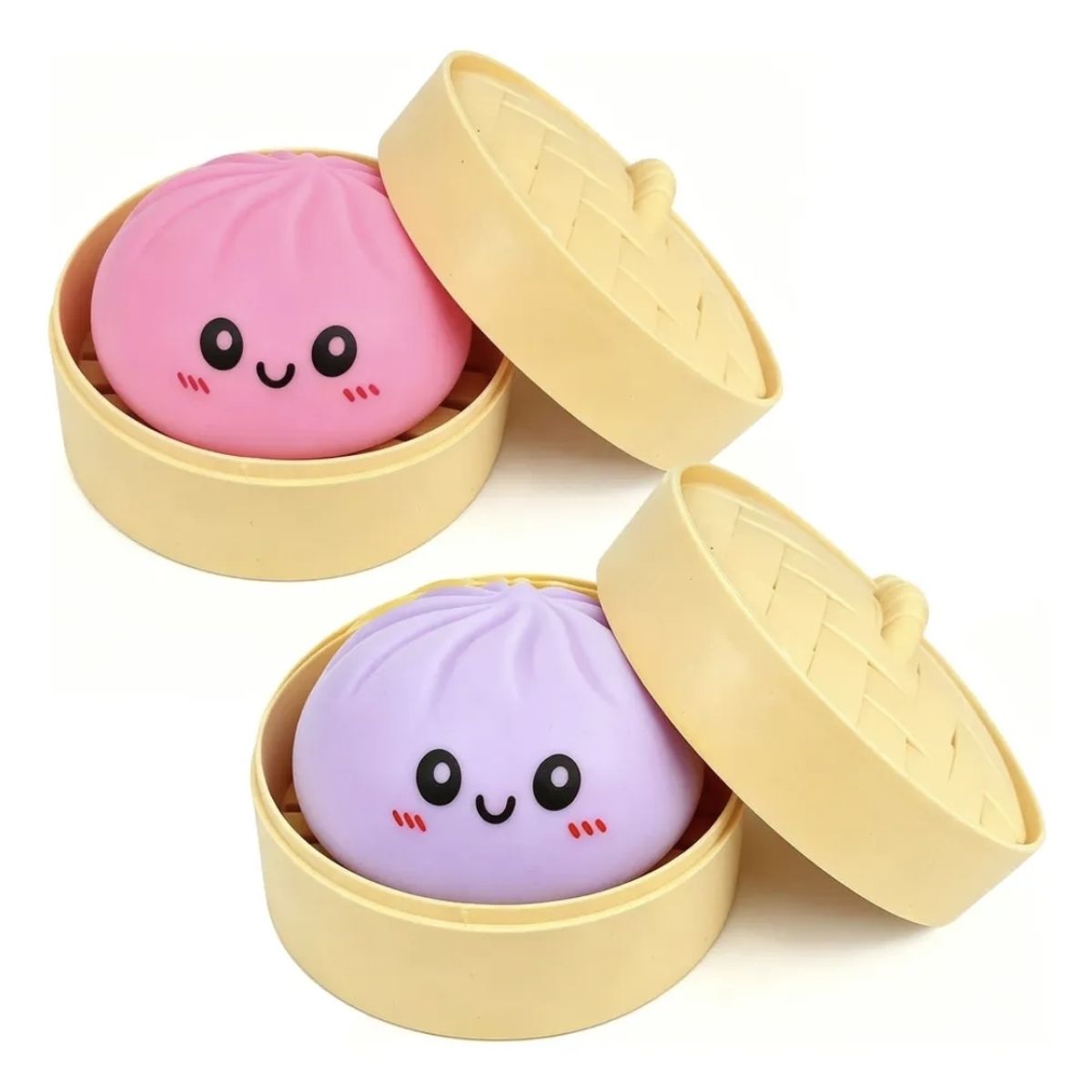 GENERICO - Dumpling Bao squishy Rosa - Lila  2 Pcs  Sensorial al azar.