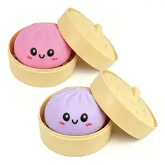 GENERICO - Dumpling Bao squishy Rosa - Lila 2 Pcs Sensorial al azar.